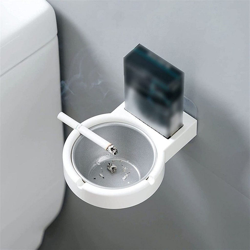 Stainless Steel Wall-Mounted Ashtray Garden Ashtray Weed for Outside, Ash Holder White Iron, Plastic Ashtray-image-24