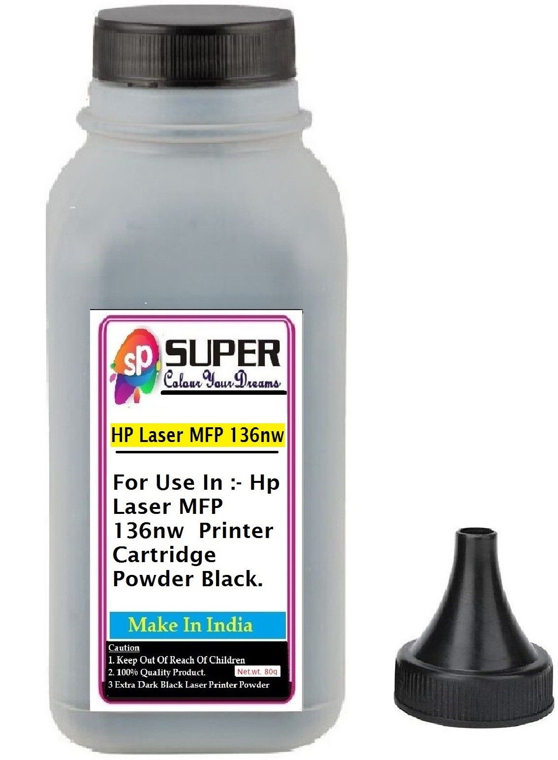 Super Laser MFP 136nw Printer Toner Refill Pack Of 1 Bottle With Nozlle 80 gms Black Ink Toner Powder-image-16