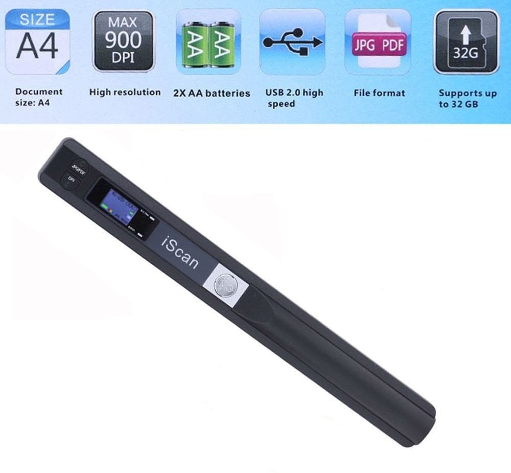 microware iScan Portable Handheld Scanner for scanning documents, images and book Corded & Cordless Portable Scanner