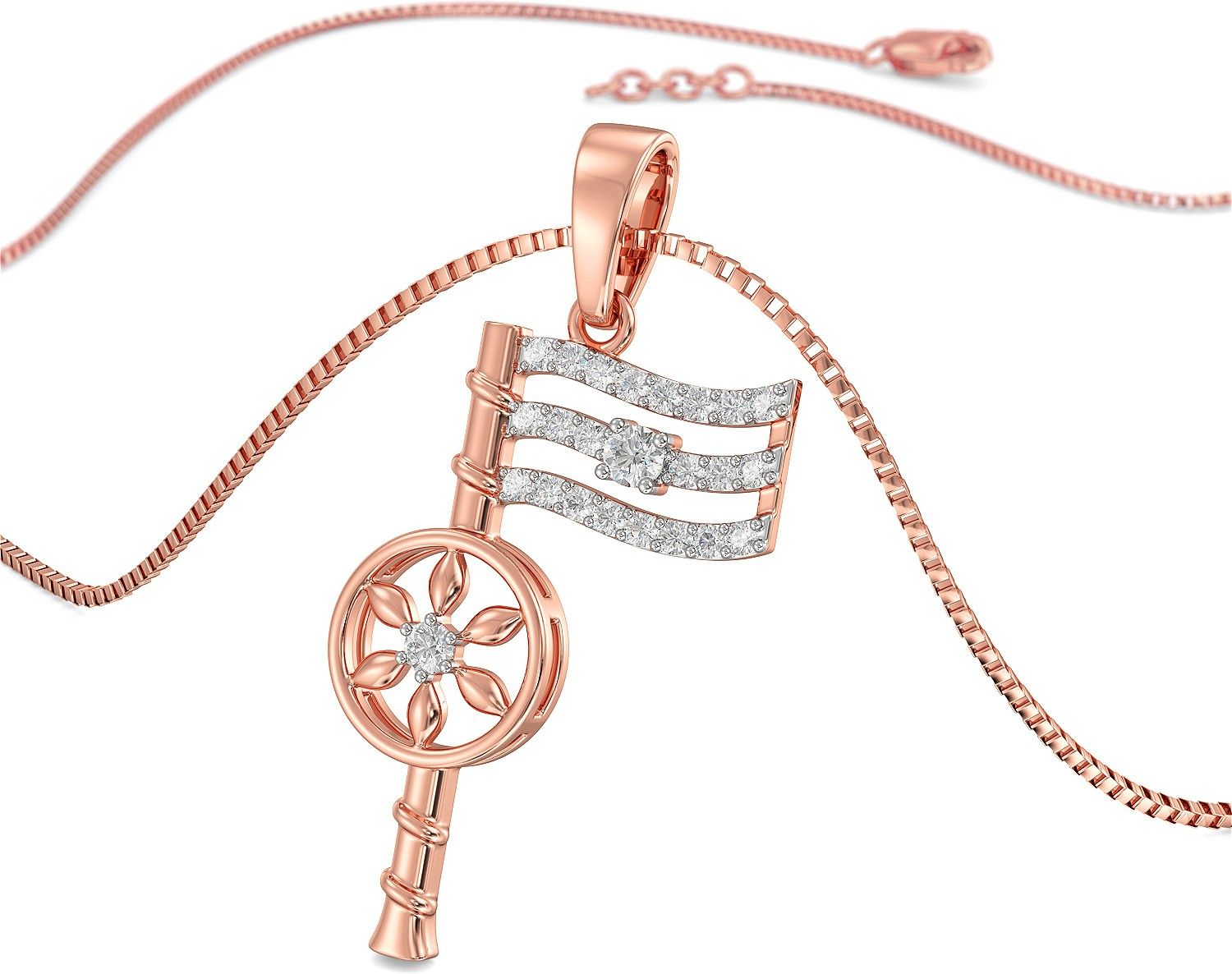 Joyalukkas Pride Diamond 18kt Rose Gold Pendant-image-16
