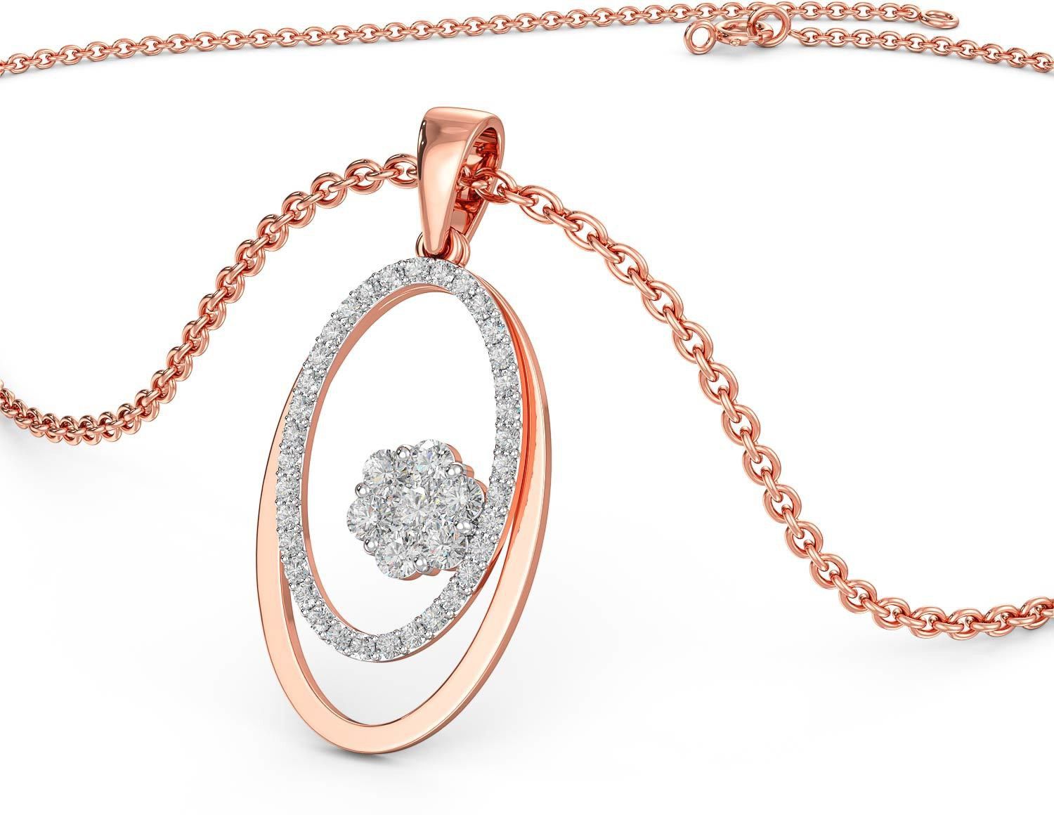 Joyalukkas Pride Diamond 18kt Rose Gold Pendant-image-19