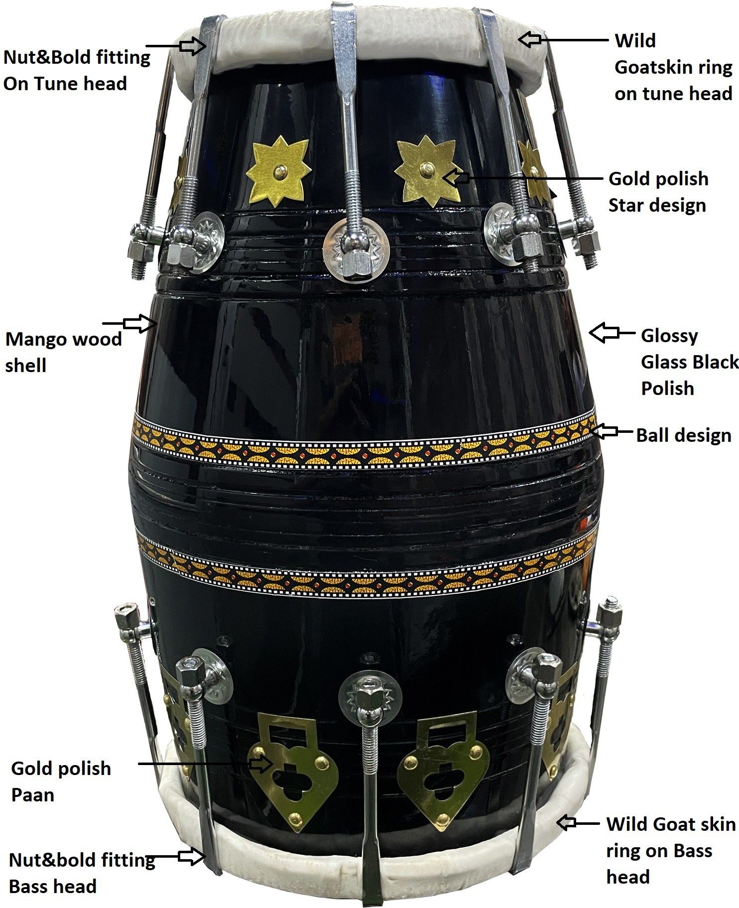 Mango B-18 Kit (Speciale) Nut & Bolts Dholak-image-1