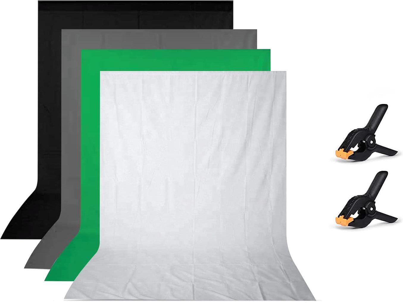 Hiffin ® 8x12 ft Gray|White|Green|Black Screen, Photography Backdrop Background Black Reflector Umbrella