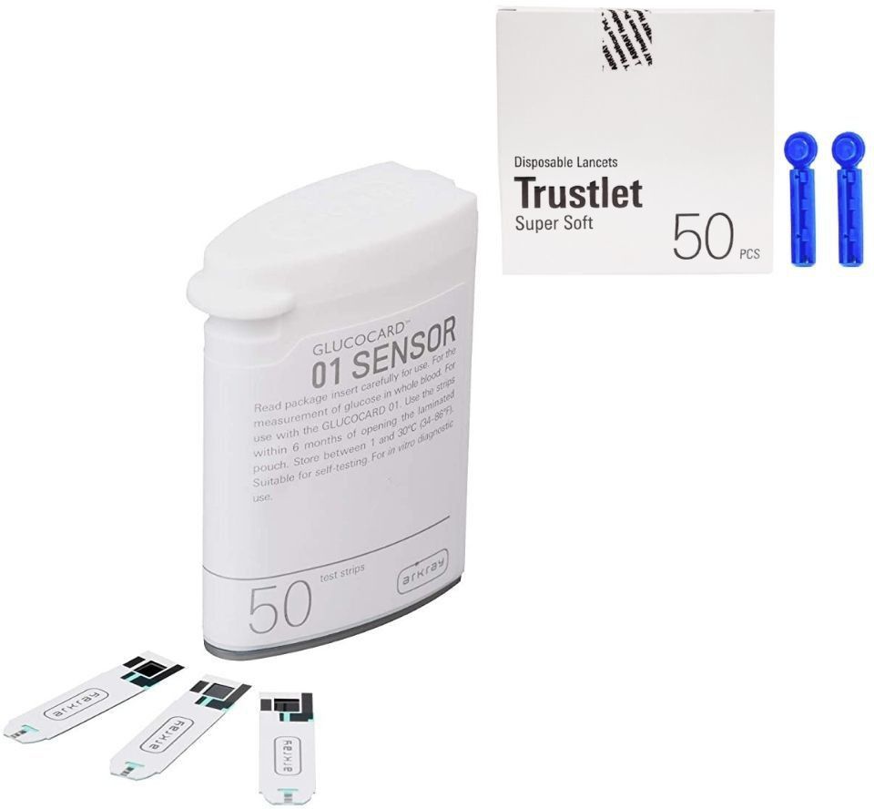 Arkray 01 Mini Blood Glucose Monitor 50 Test Bottlepack Strips & 50 Lancets 50 Glucometer Strips-picture-47