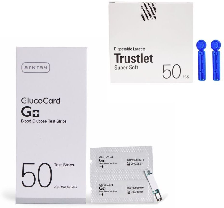 Arkray Glucocard G+ Blood Glucose Monitor 50 Test Strips With 50 Blood Lancets 50 Glucometer Strips-picture-13