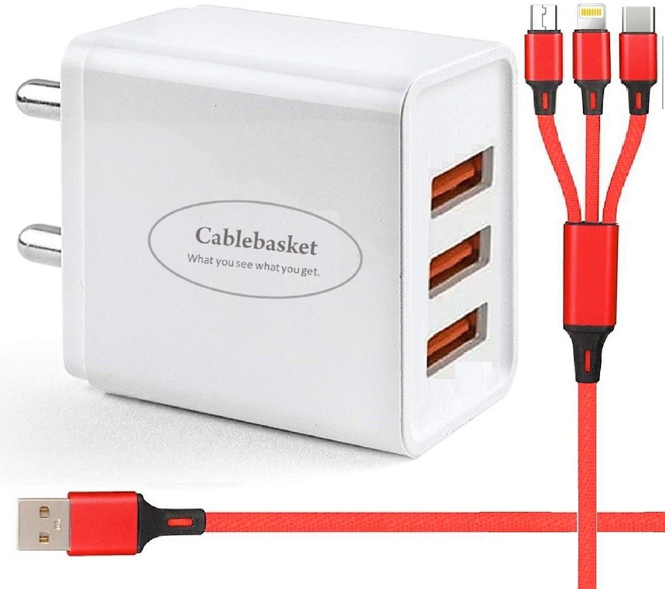 cablebasket Wall Charger Accessory Combo for Redmi Note 5 Pro, Redmi 7 PRO, 8, Apple Iphone 5-picture-10