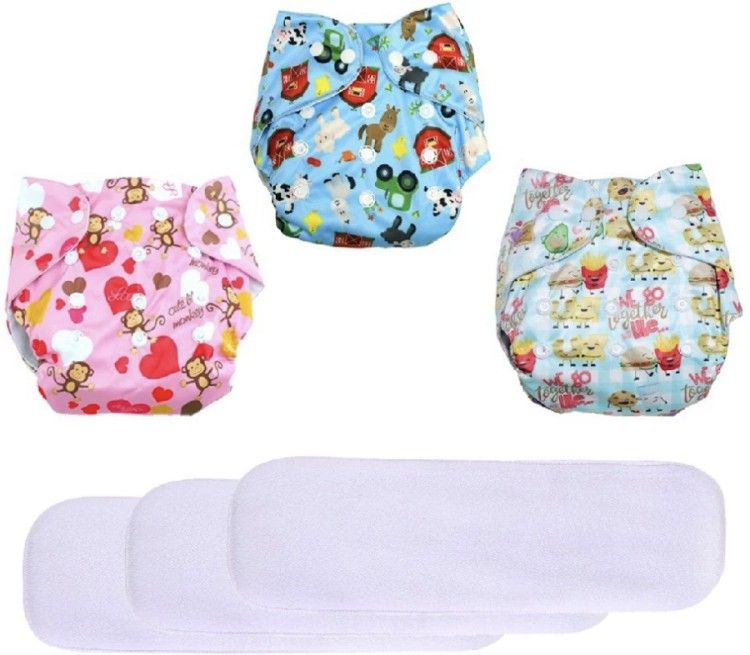 Printed Reusable Diaper Cloth Diaper Reuse Nappy With Insert (0-24m)FTMWV02-image-41