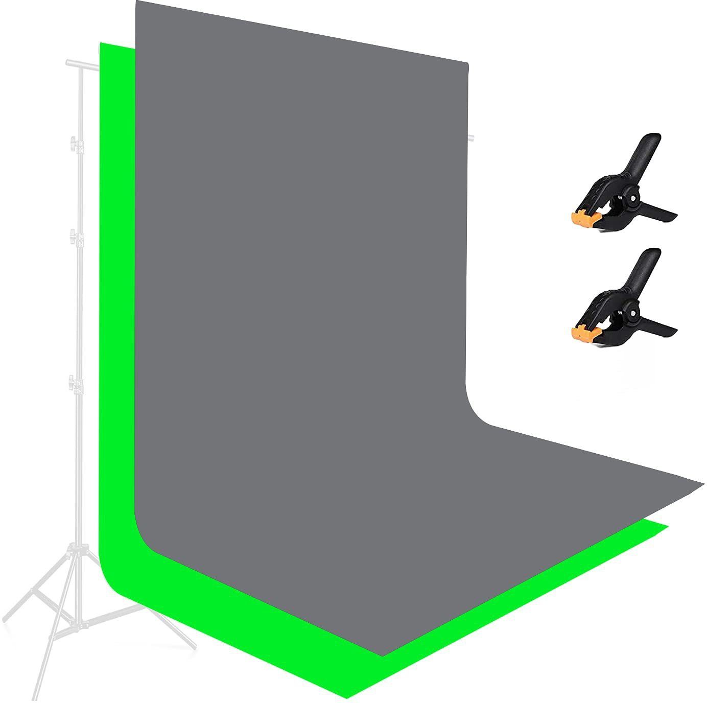 Hiffin ® 8x12 ft Grey & Green Screen, Photography Backdrop Background Grey Reflector Umbrella