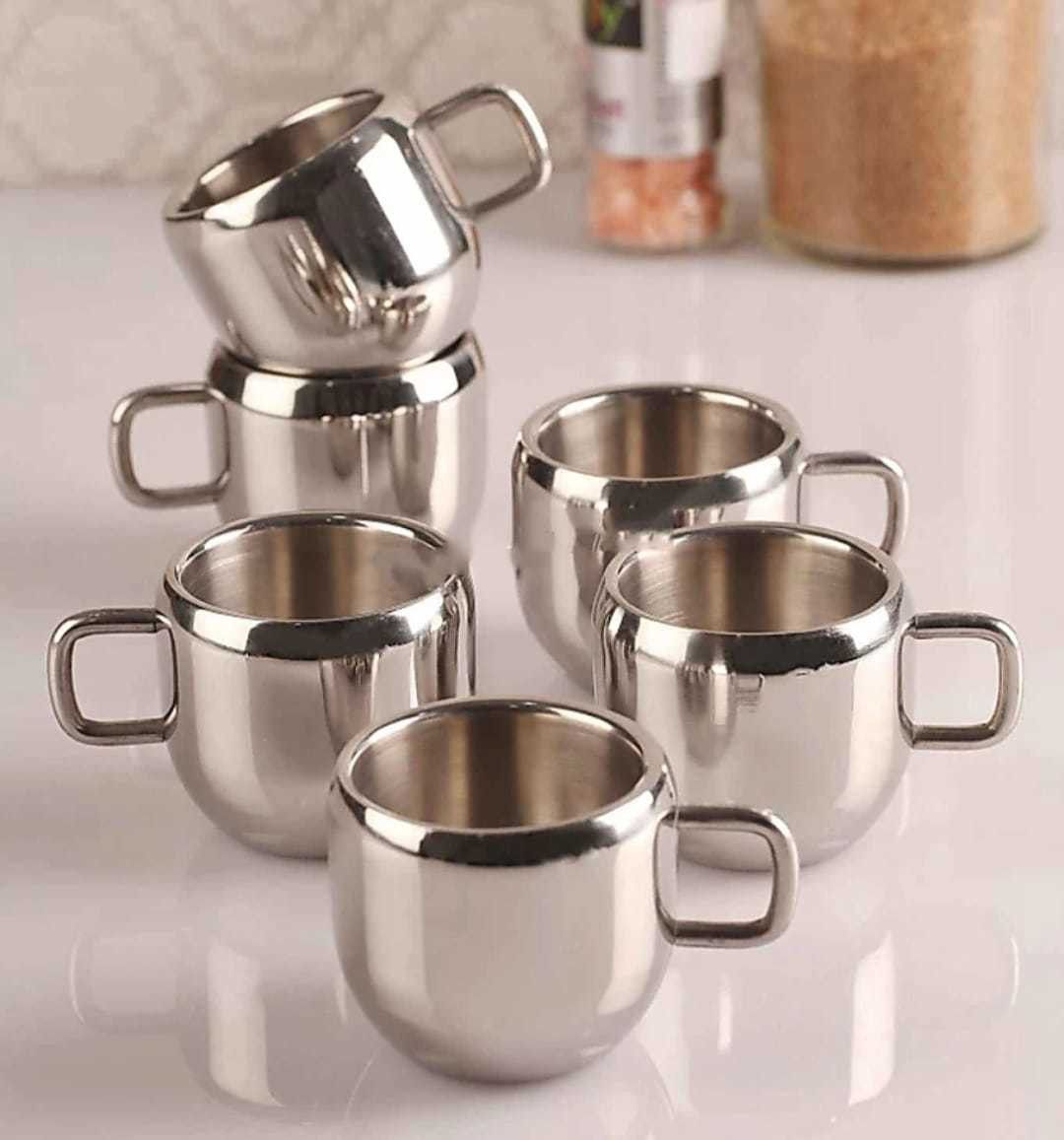 Pack of 6 Stainless Steel double wall shape tea and coffee cup-image-28