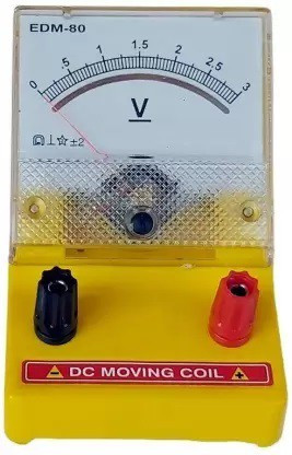 polylab Moving Coil Meters DC Type EDM-80 Square Moving Coil Voltmeter - 0-3V Voltmeter image 1