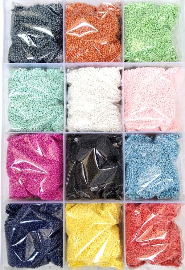 11/0-2mm multicolor glass beads for craft and jewellery making[ pack of 360 gm]-image-33