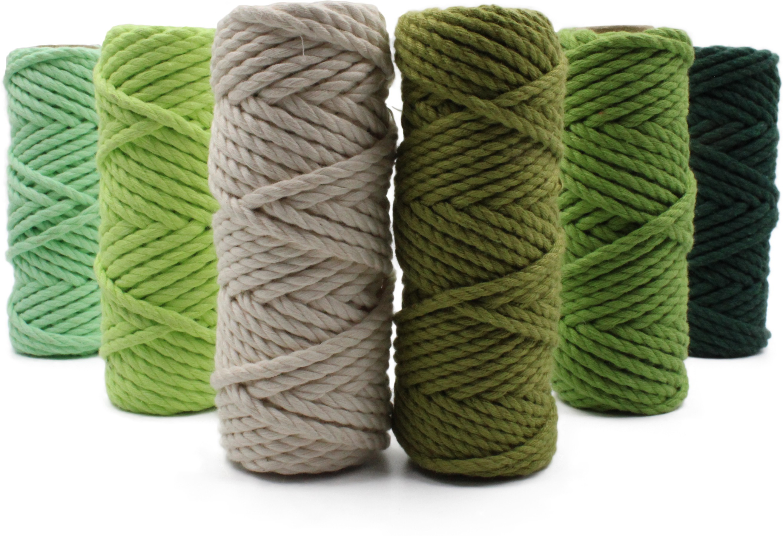 bobbiny 3 ply Twisted Cotton Macrame Thread Cord Rope Each Color 10 Meter, 4mm Combo image 1