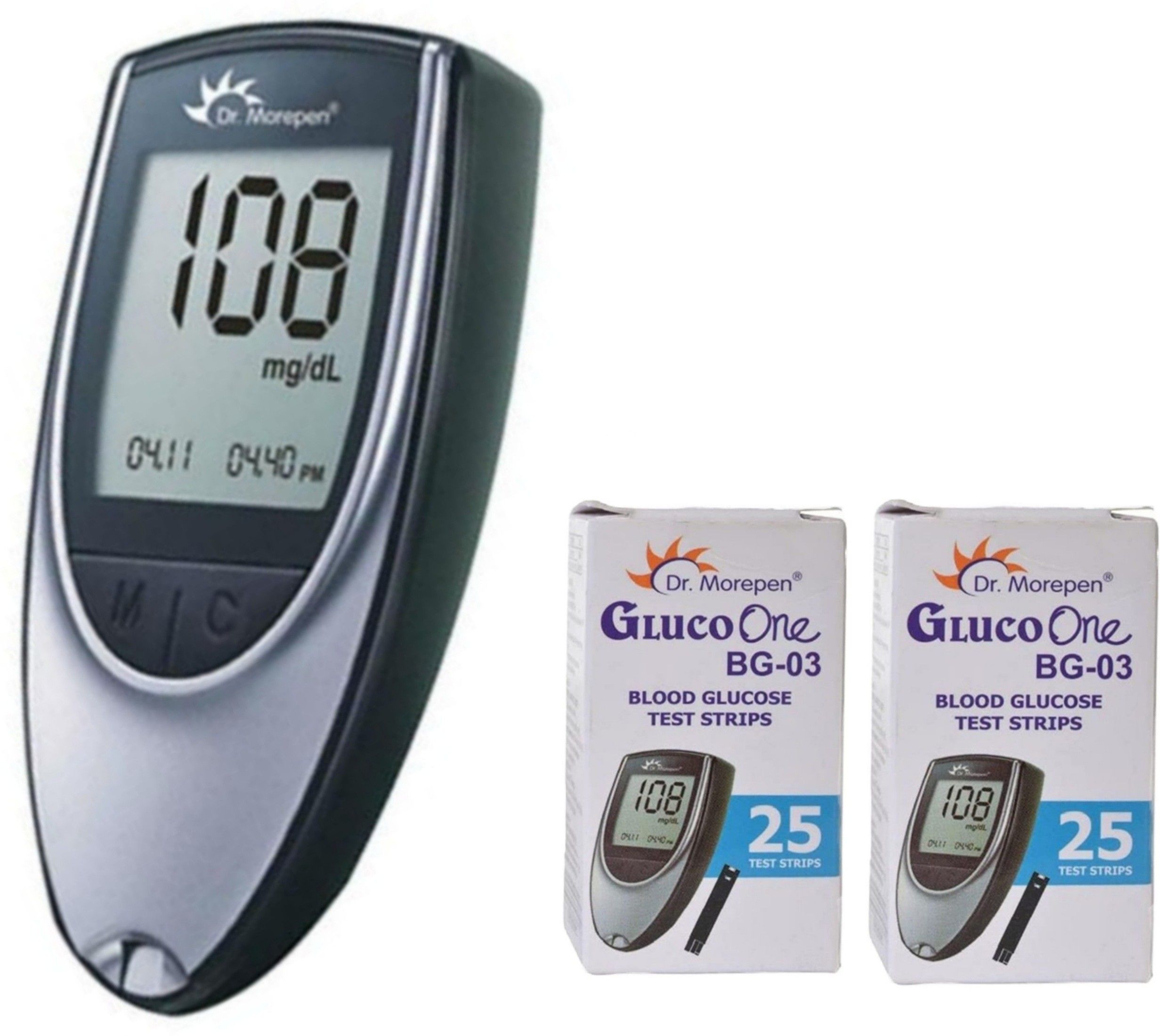 dr. morepen Dr Morepen Glucoone Blood glucose monitoring and 50 strips Glucometer-picture-39