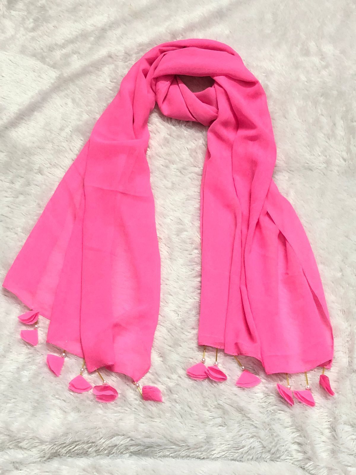 Solid Georgette Women Yellow Stole