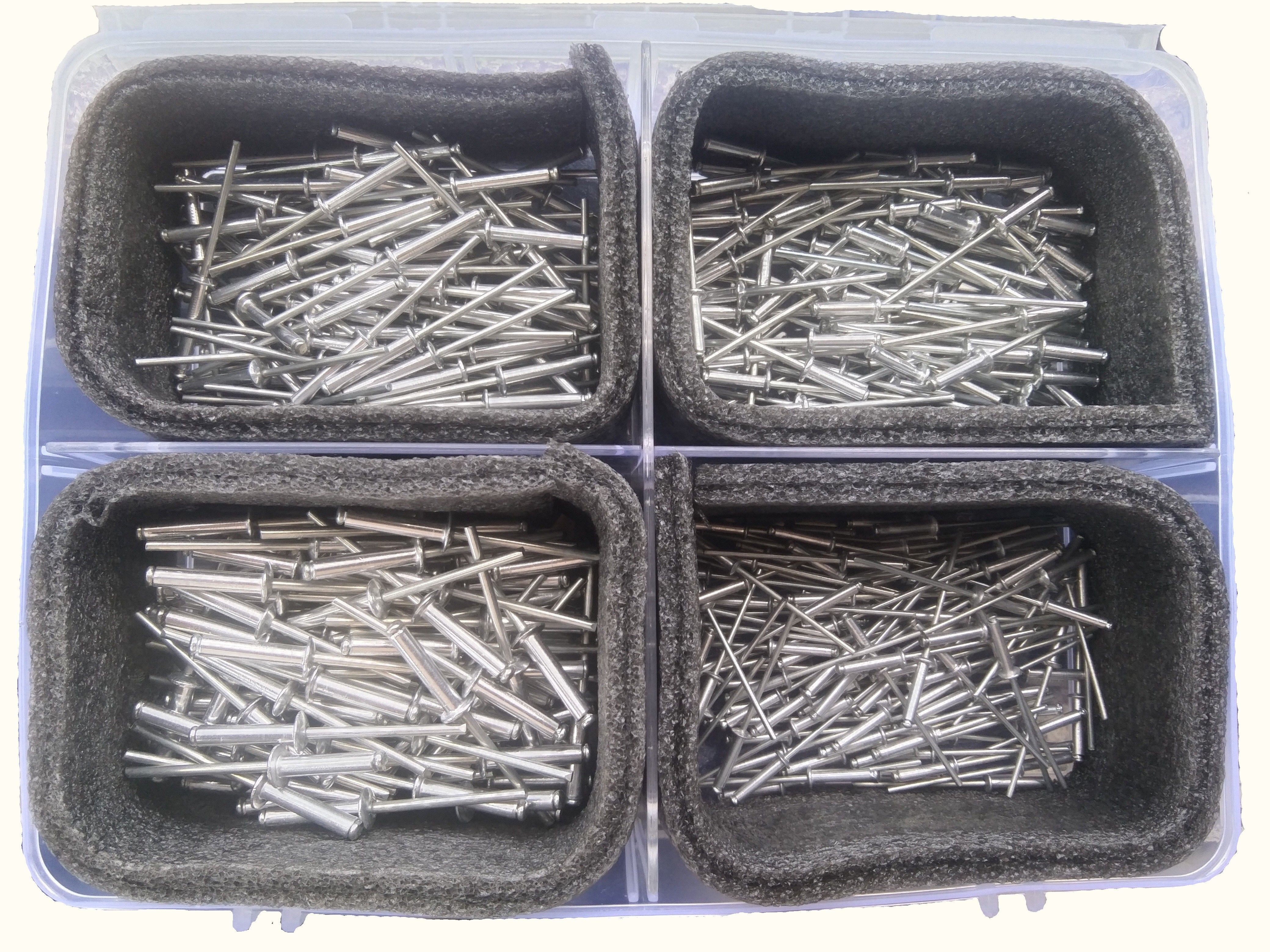 Aluminum Blind Rivet POP Rivets for Riveting Gun/Riveter Machine 4 Sizes Pack of 400 Pieces Rivet