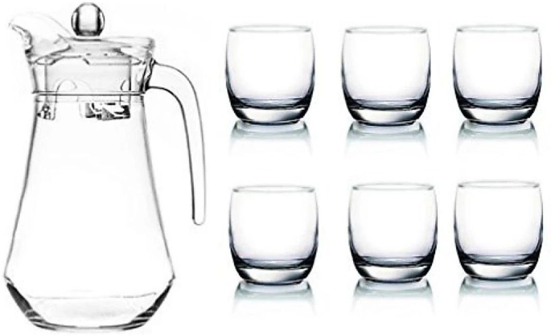 Premium Juice and Water Jug Glass Combo Set(1.3liitter jug)(250ml glass) Jug Glass Set