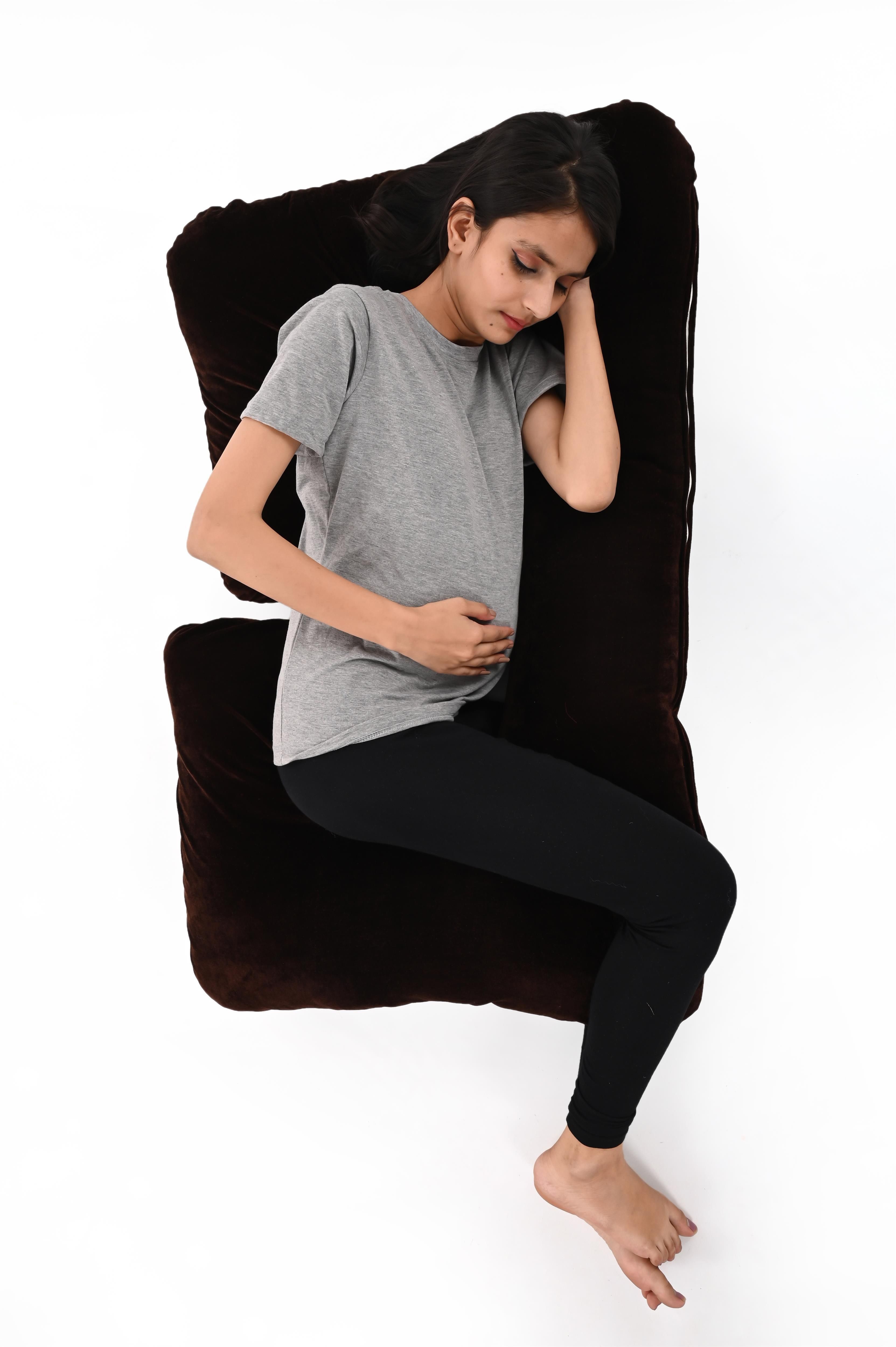 Cotton Pregnancy Pillow Pack of 1 Solid C Shape-image-11