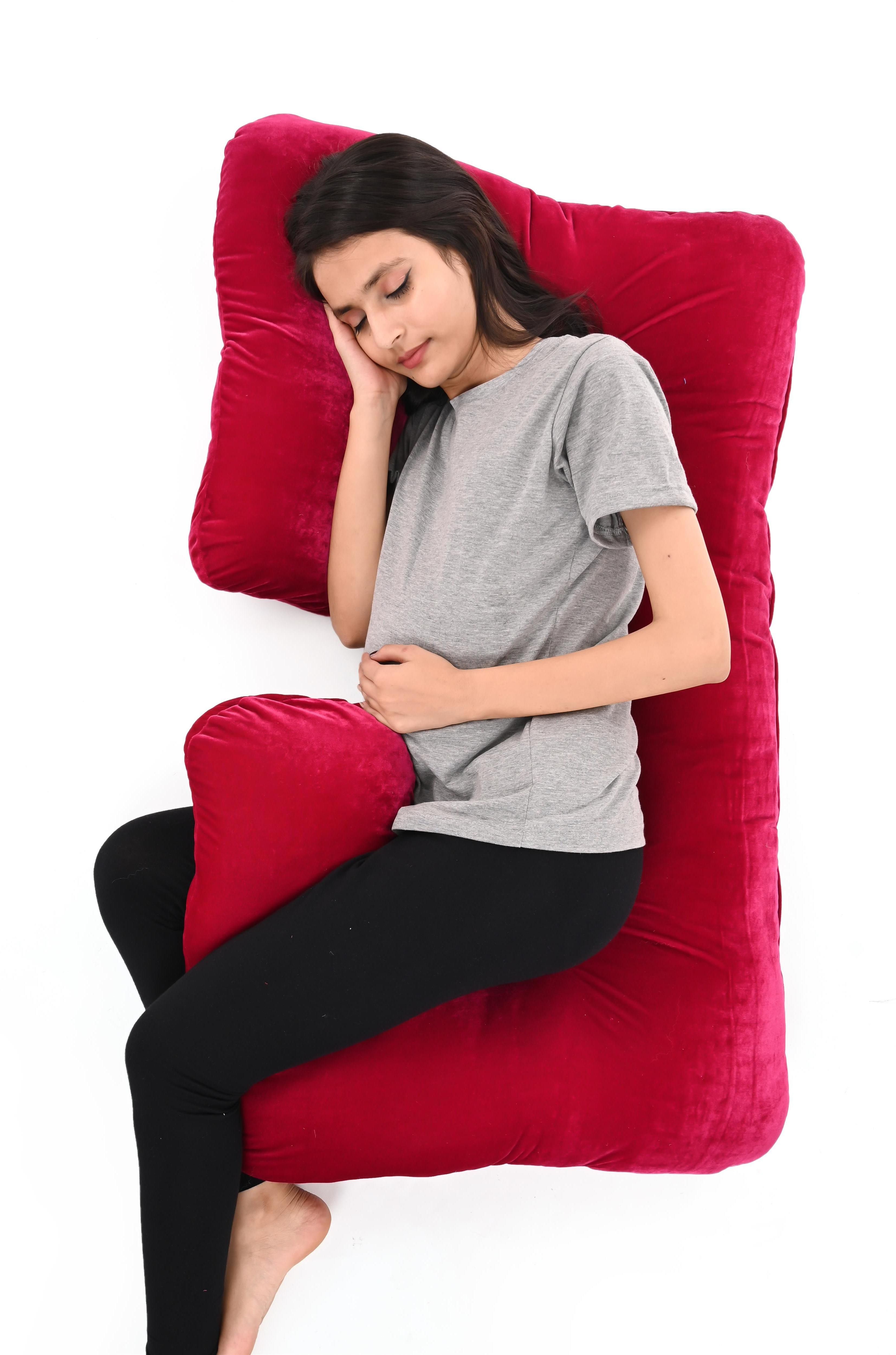 Cotton Pregnancy Pillow Pack of 1 Solid C SHape-image-36
