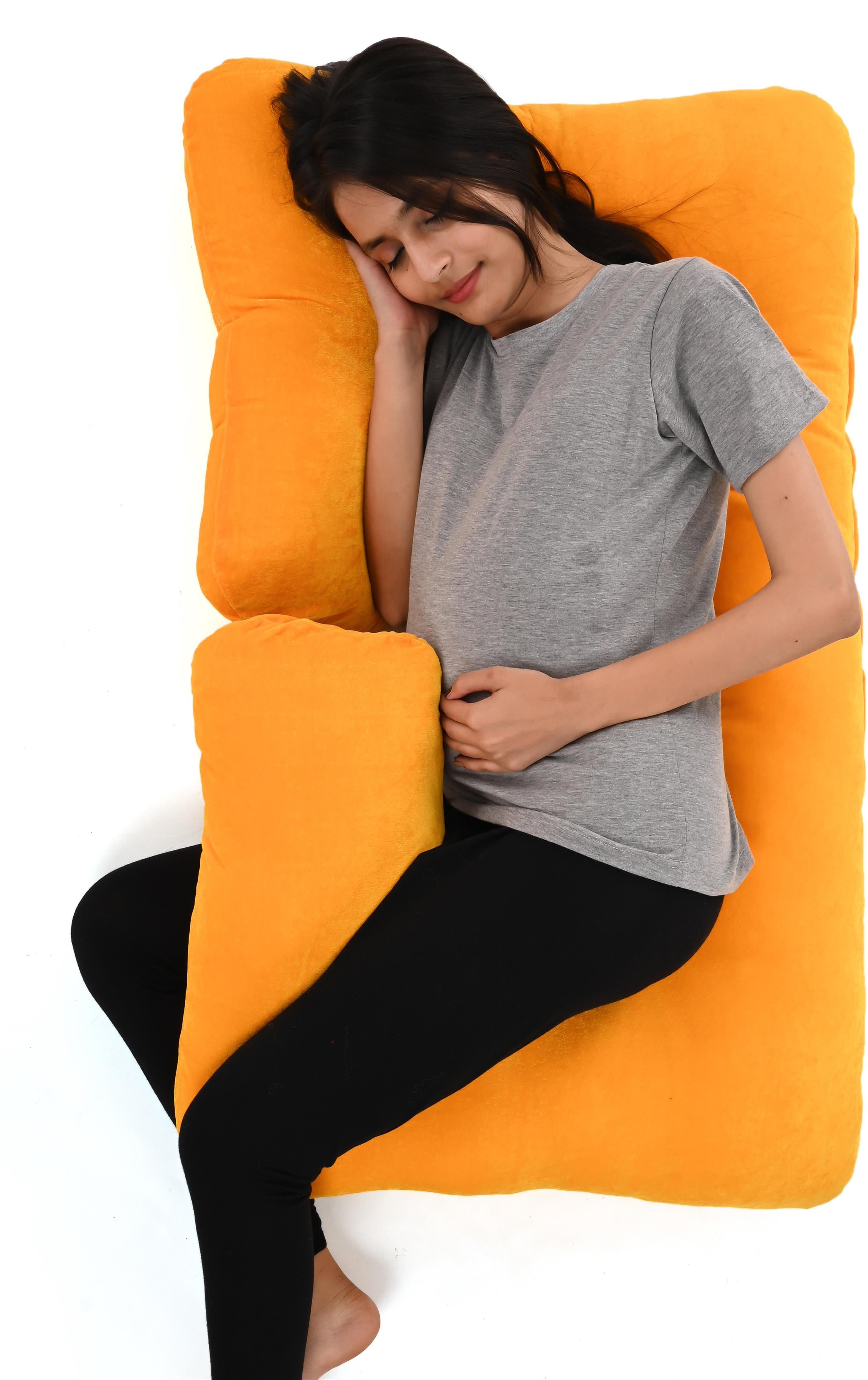jaga home decor C Shape Cotton Solid Pregnancy Pillow Pack of 1-picture-18