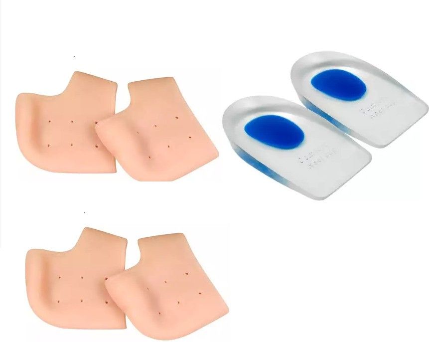 the moon impex Silicon Gel Heel Pad Socks, AND cracked Heels Repair Heel Support (3 Pair) Heel Support-picture-10