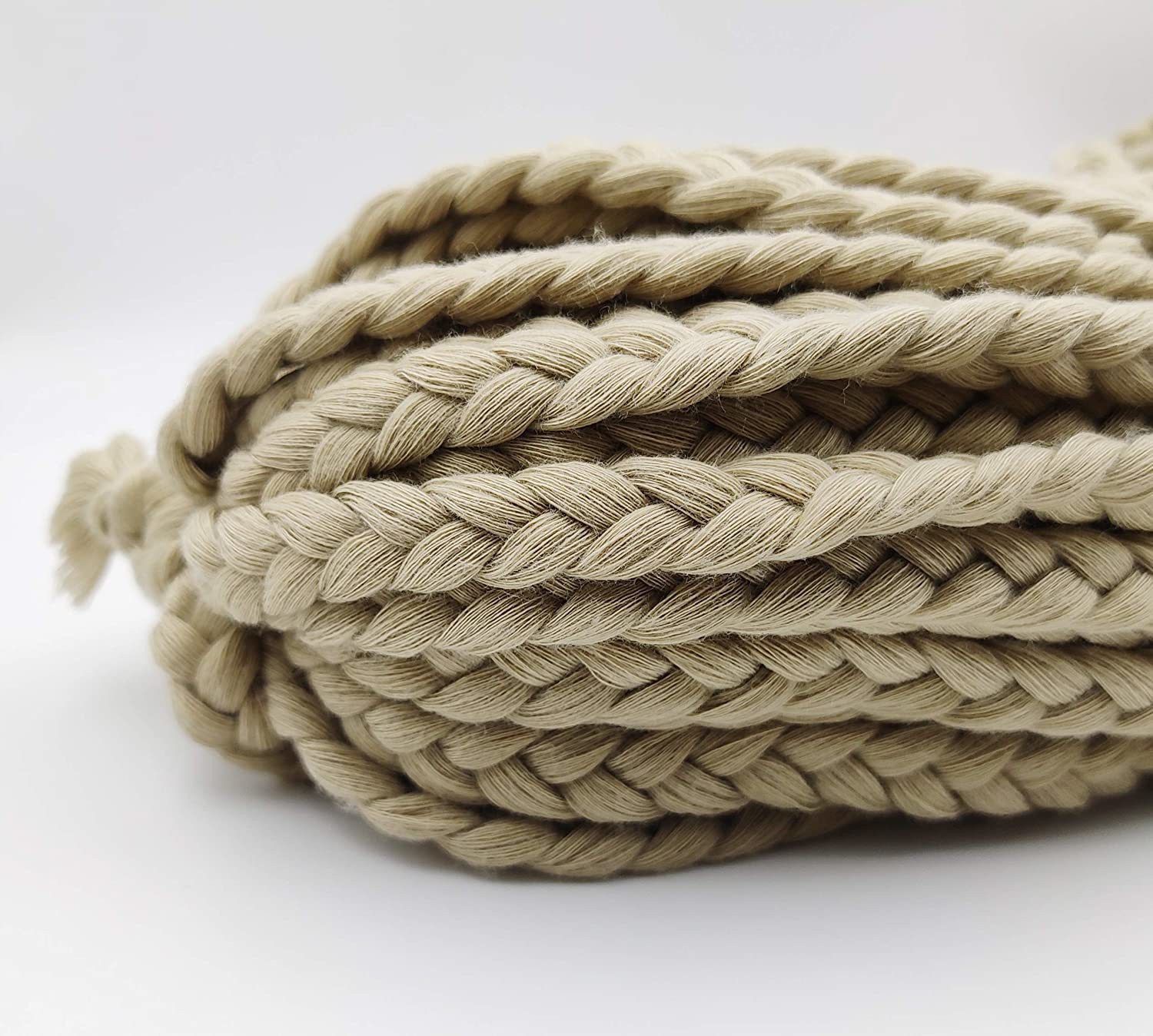 Braided Macrame Cotton Cord 10mm 20 Meters Thread Choti Macrame DIY Brown.-image-18