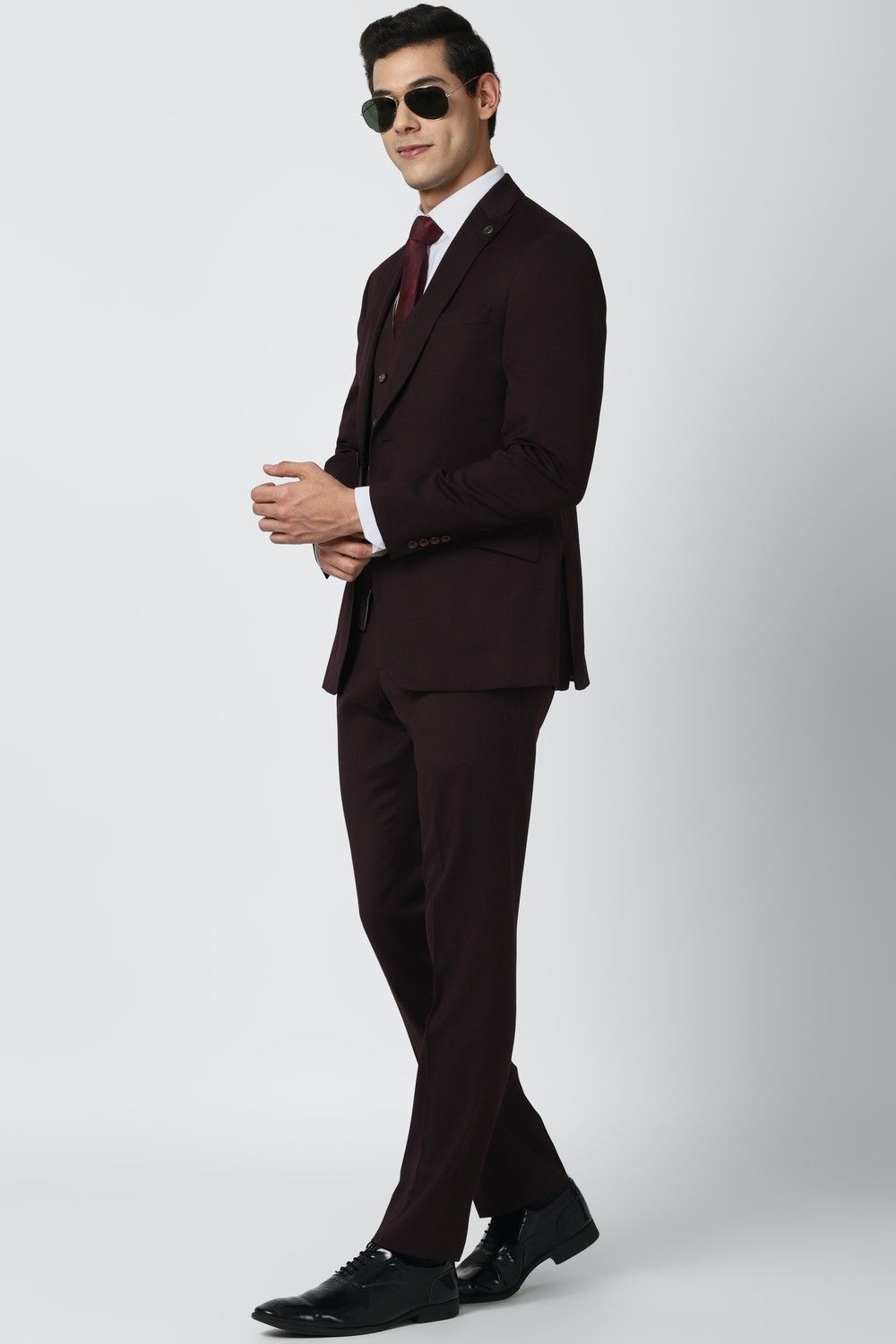 peter england Men Single Breasted Textured Suit-picture-37