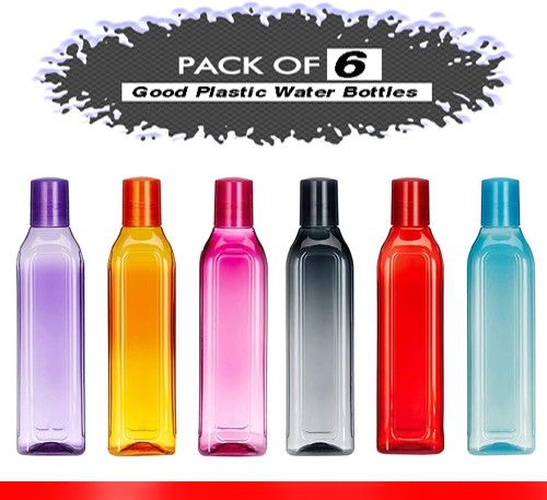 Leak Proof Freezer Safe 100% BPA-Free Plastic Fridge Water Bottle - Pack of 6 1000 ml Bottle