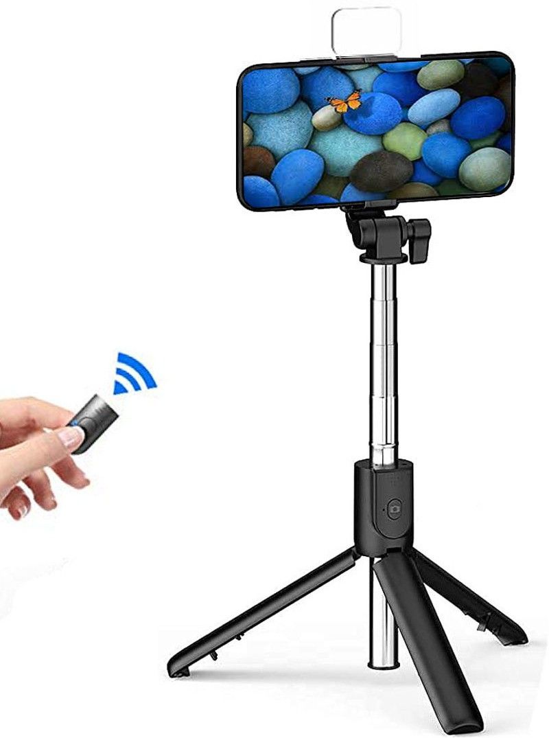 Wanzhow Best Tripod Extendable Selfiesstick with Detachable Wireless Remote Phone Holder Monopod, Tripod, Tripod Bracket, Tripod Kit-image-45