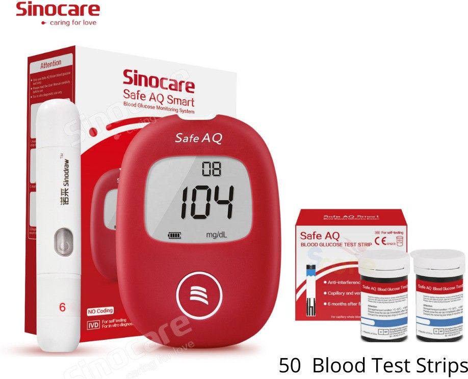 cityhealth Sinocare Safe AQ Smart Glucometer with 50 Blood Test strips|| Glucometer-picture-16