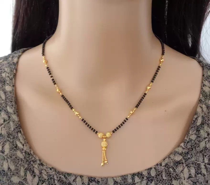 brado jewellery Gold Plated 18 Inch Tanmnaiya for Women and Girls Brass Mangalsutra-picture-12