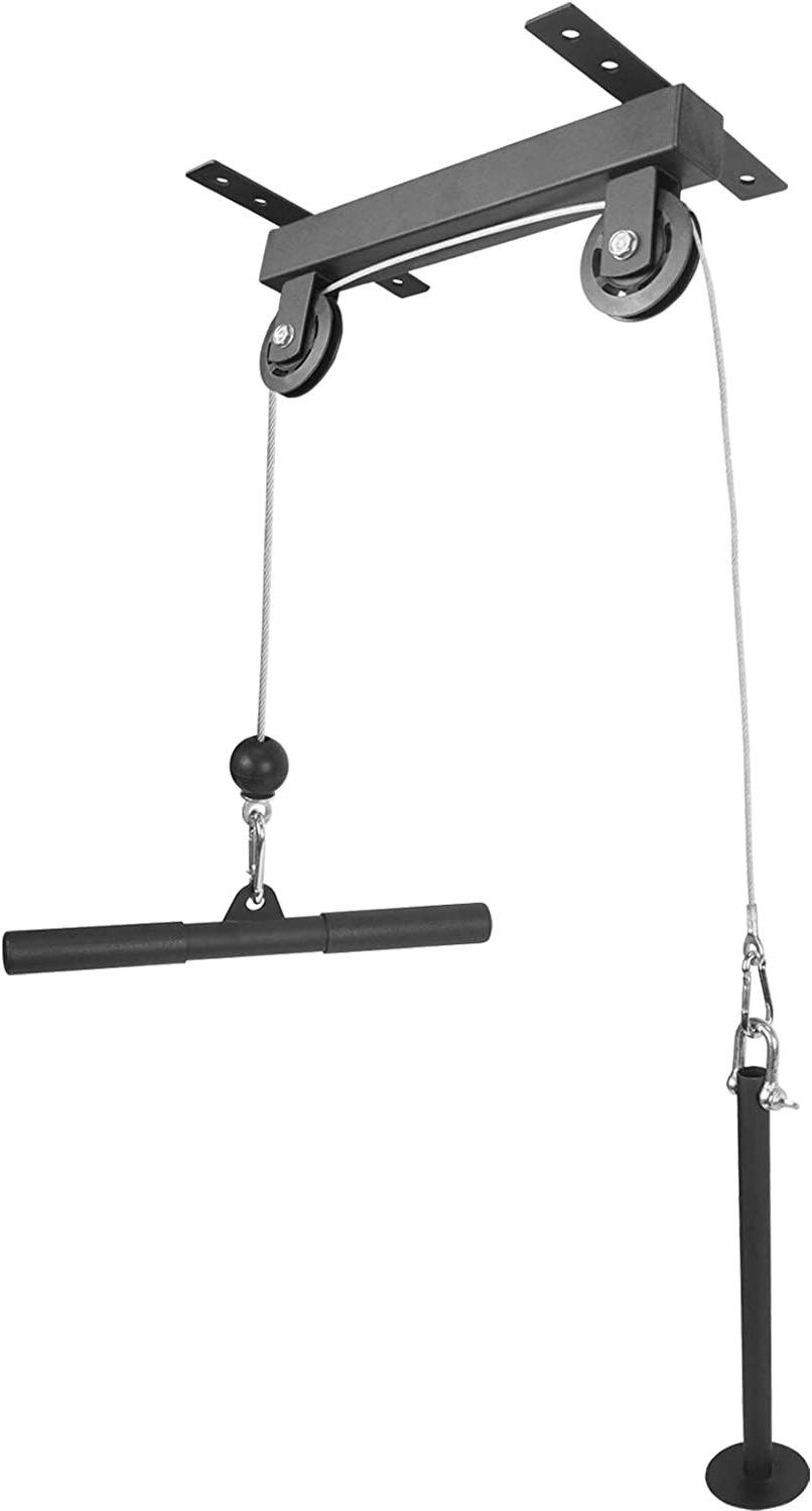 Ceiling Mounted Pulley System for Triceps Workout - Black Color Lat Pulldown