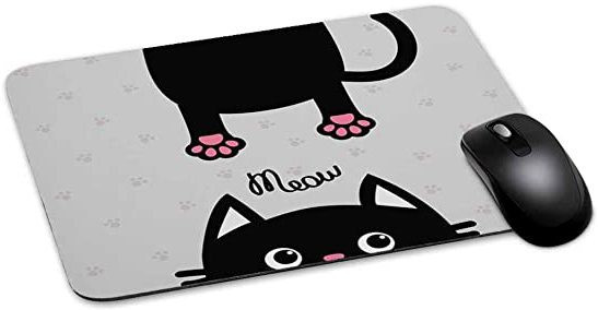qivee black cat Mouse Pad Non-Slip Base MousePad for Computer and Laptop Mousepad Mousepad image 1