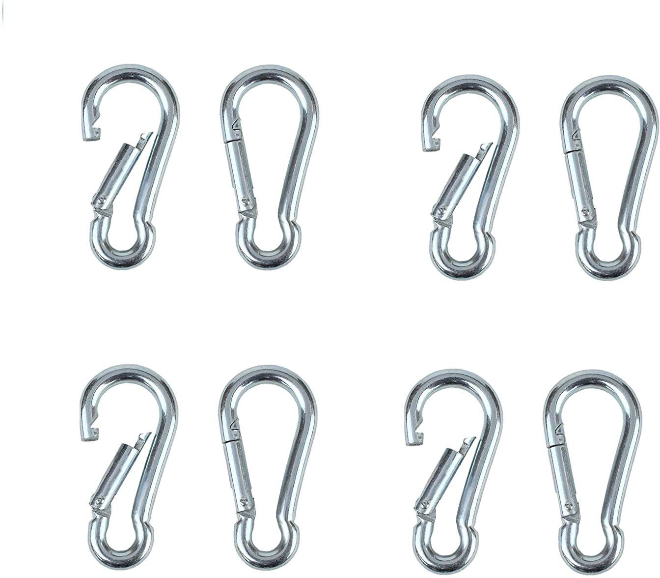 Stainless Steel Spring Snap Hook Carabiner pack of 08 Locking Carabiner