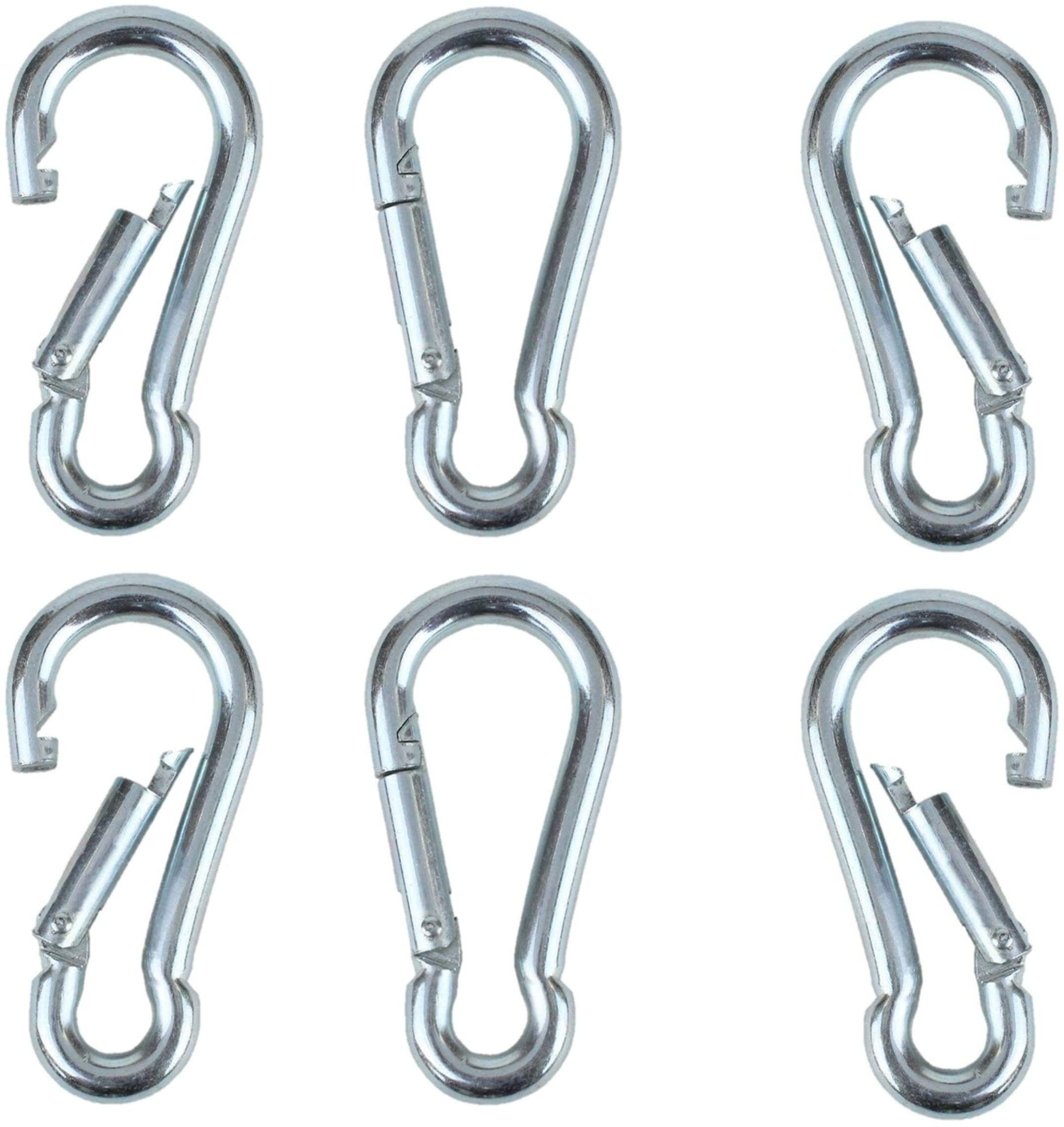 Stainless Steel Spring Snap Hook Carabiner pack of 06 Locking Carabiner