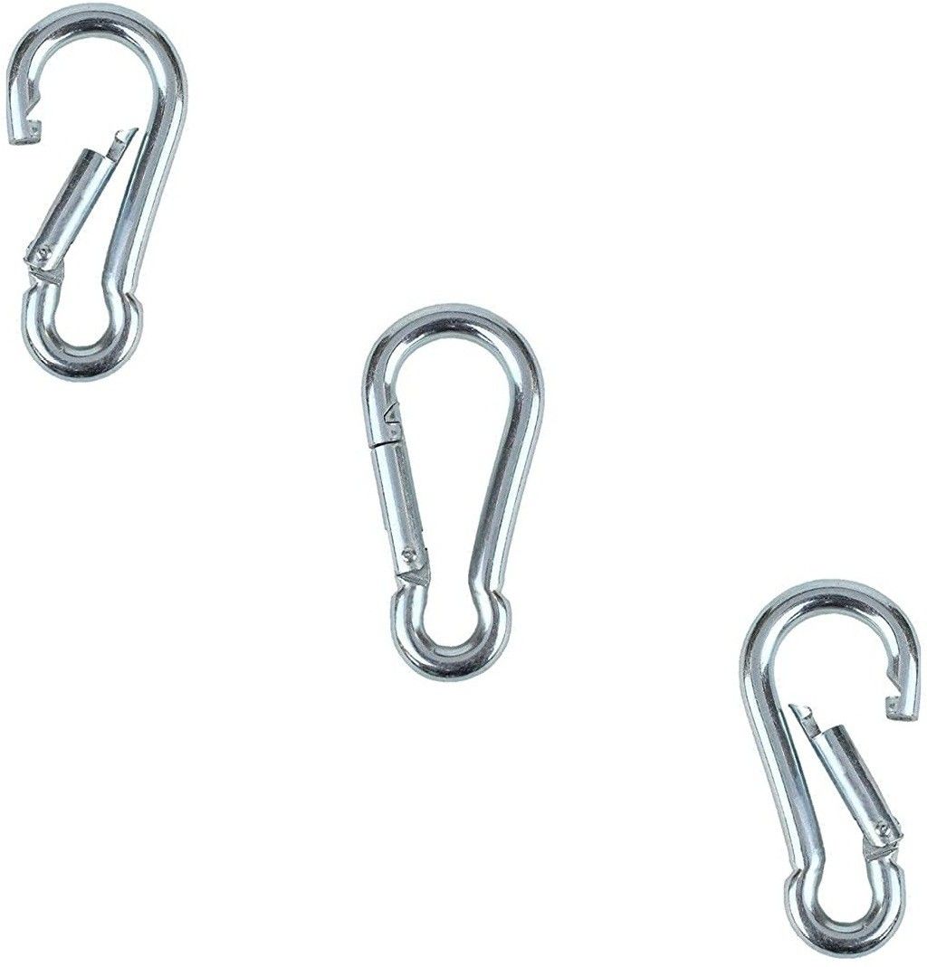 Stainless Steel Spring Snap Hook Carabiner pack of 03 Locking Carabiner