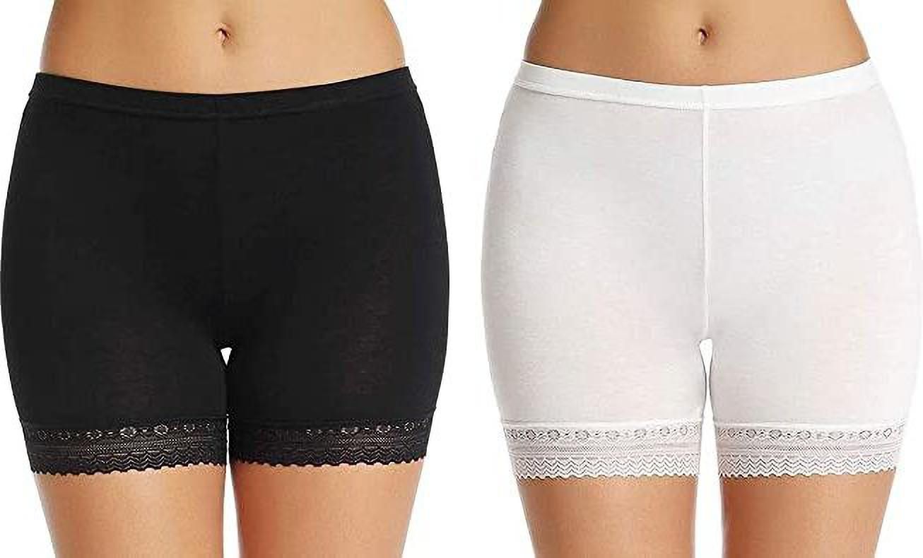 harshraj Pack of 2 Solid Women White, Black Cycling Shorts-picture-20