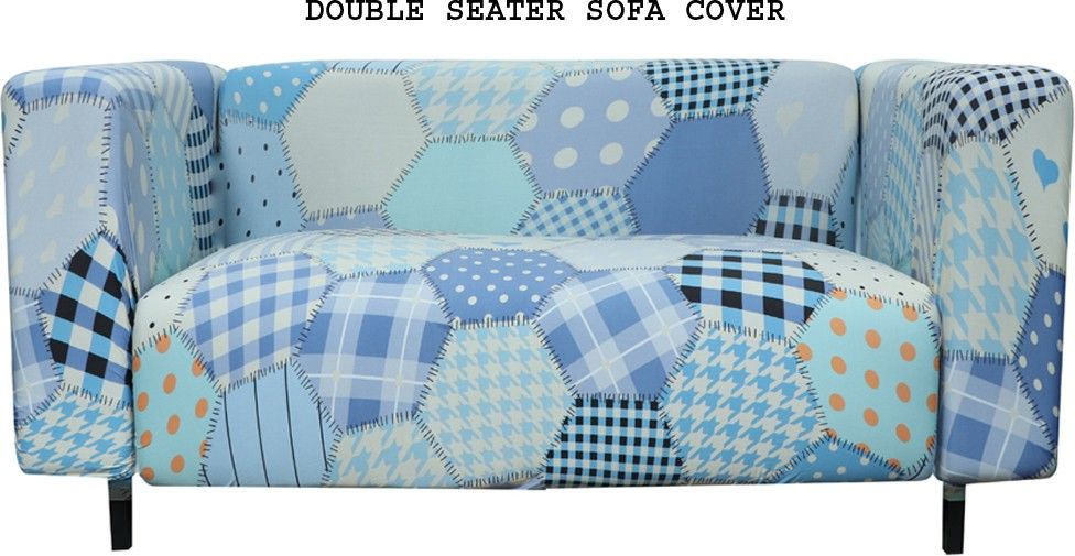 house of quirk Universal Double Seater Sofa Cover Big Elasticity Cover for Couch Flexible Stretch Sofa Slipcover - (Double Seater, Blue) Sofa Fabric-picture-21
