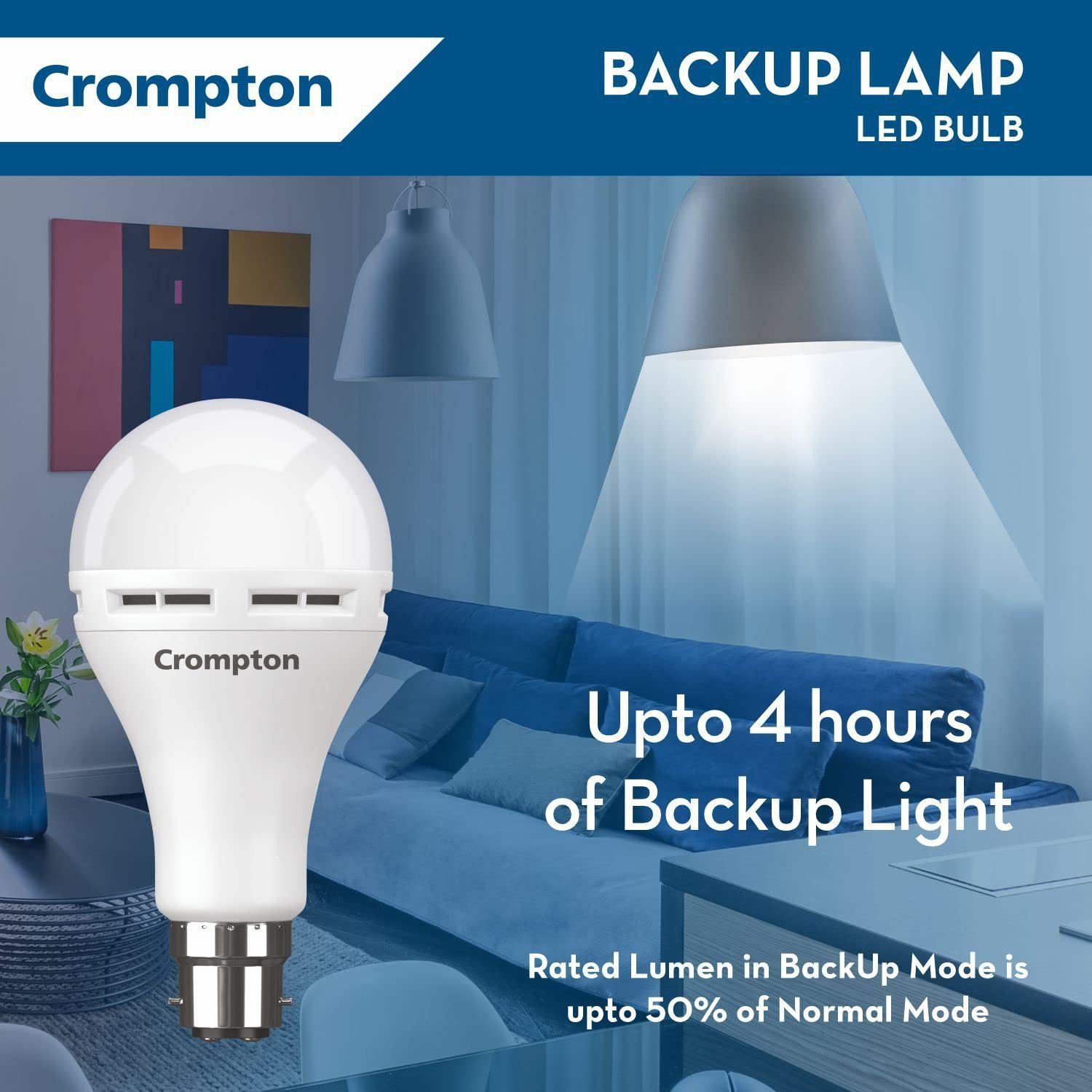 crompton 9w b22 white emergency bulb (04-hour) pack of-01 4 hrs Bulb Emergency Light-picture-20