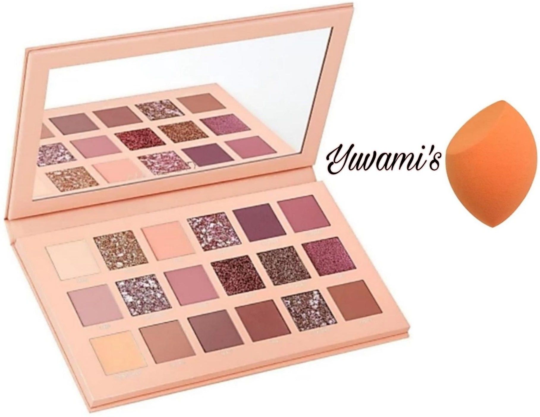 Nude Edition Eye Shadow Palette (18g) with 1 Multicolor sponge puff 18 g-image-44