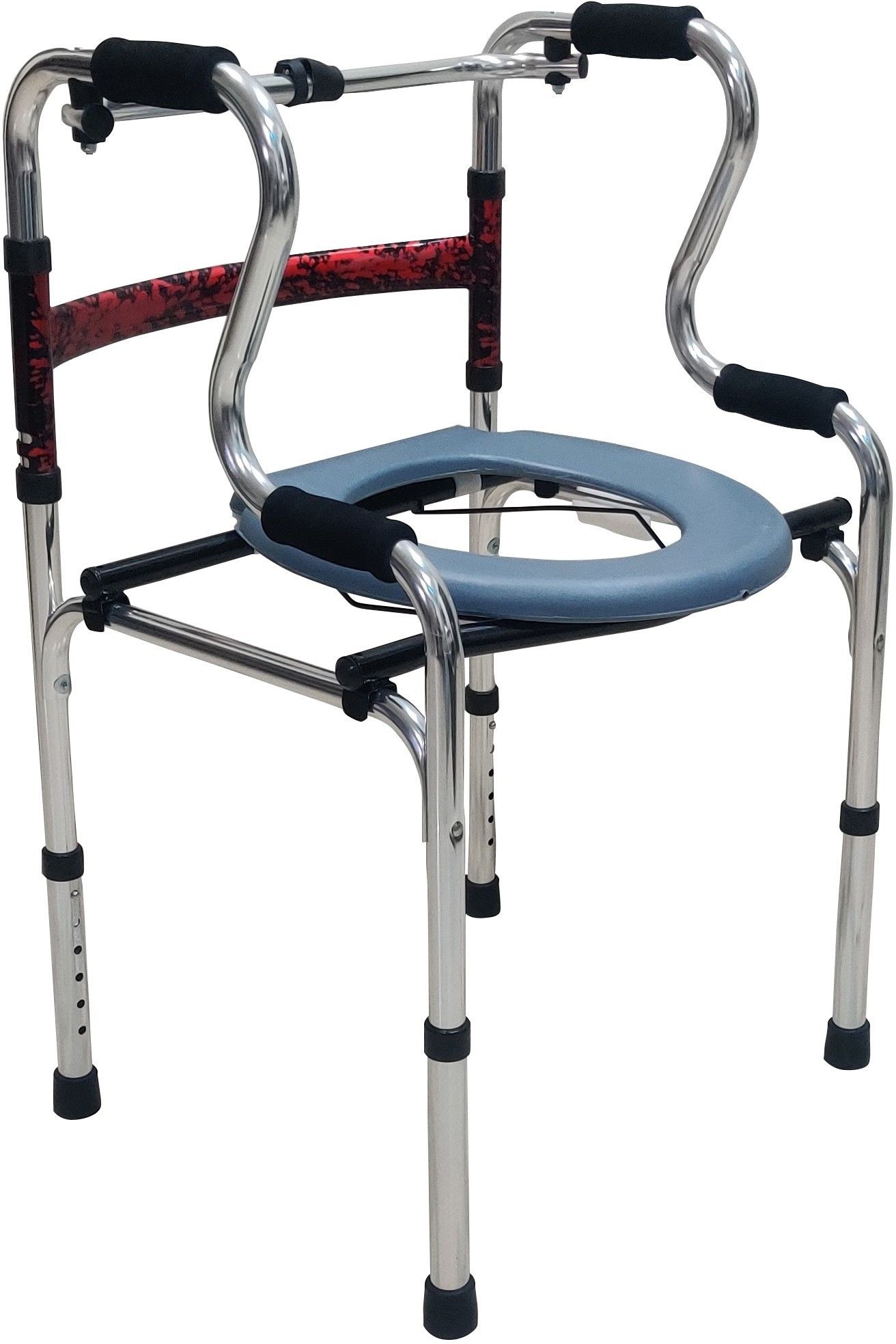 veayva 5-in-1 commode with walker seat, height adjustable (WALKER WITH COMMODE) Walking Stick-picture-10
