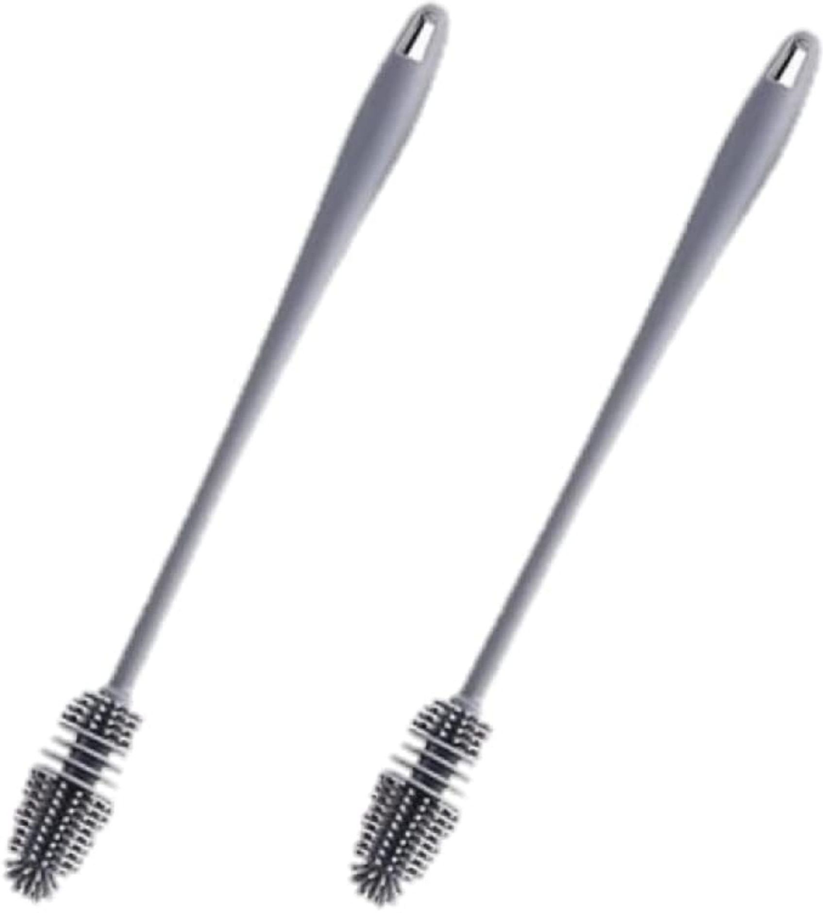Cleaning Brush with TPR Made Flexible Bristles|| Long Handled Silicone Brush-image-43