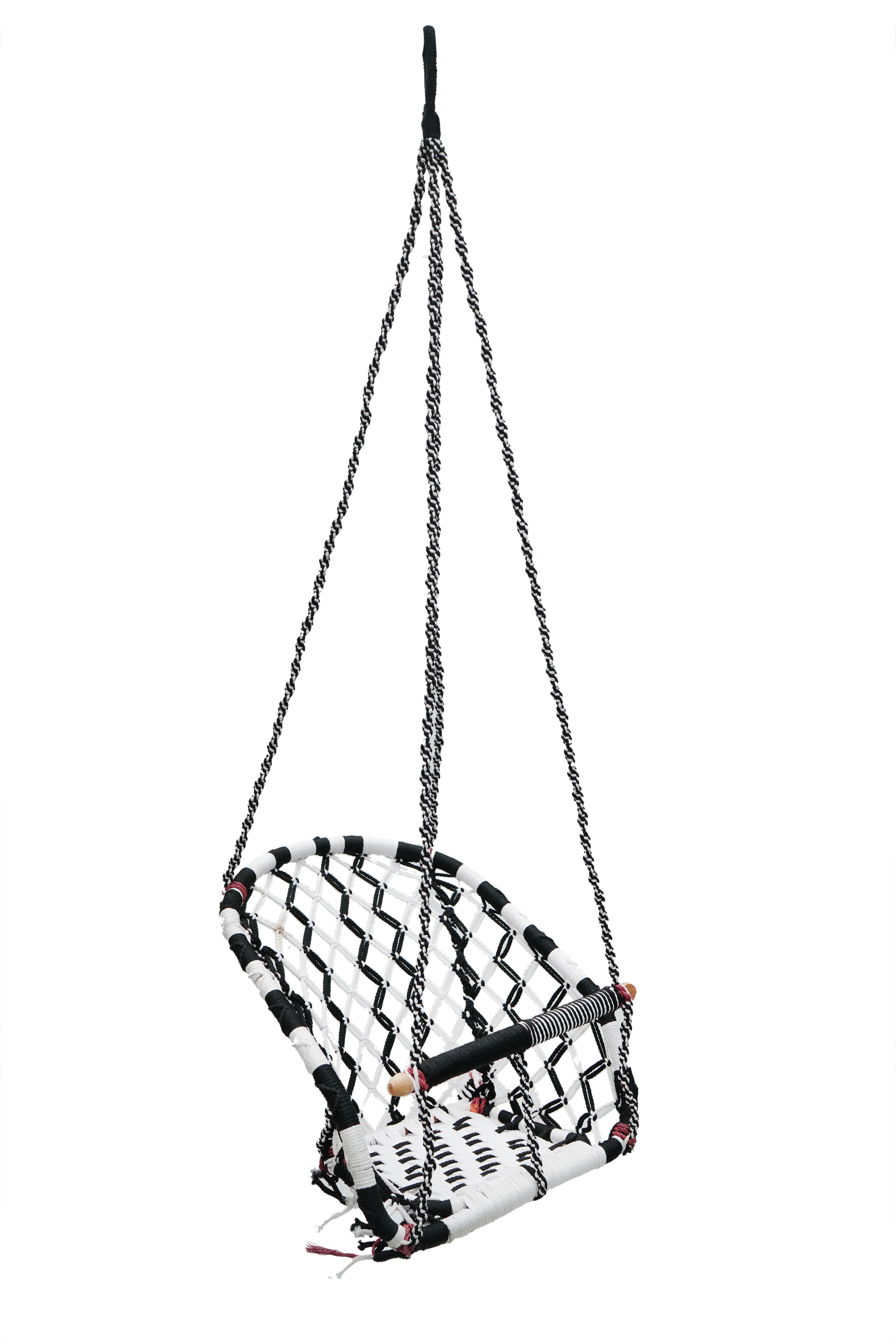patiofy Cotton Swing Chair for Baby, Swing for Kids with Safety Handle/Wooden Baby Jhula Swings-picture-34