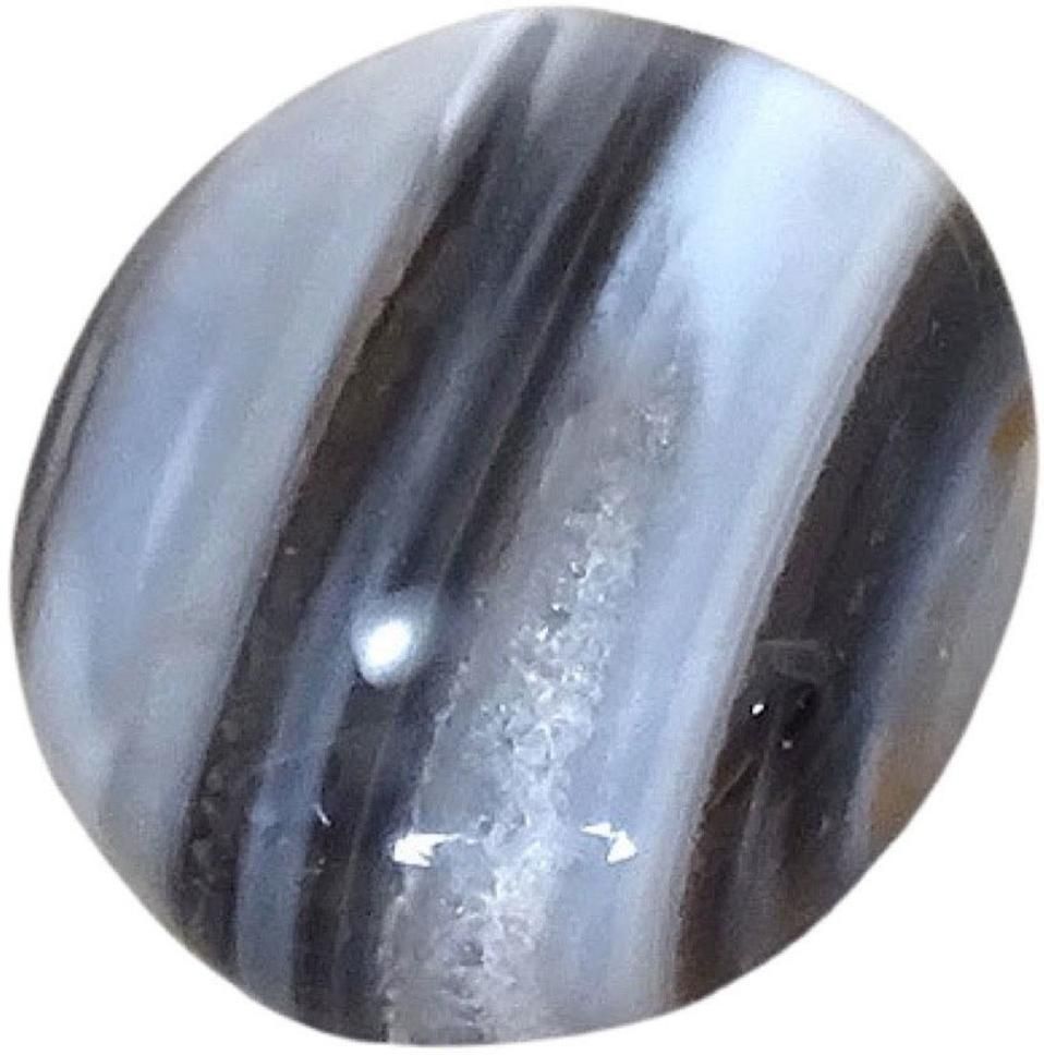 Sahiba Gems Grey, White Cut Natural Agate Gemstone