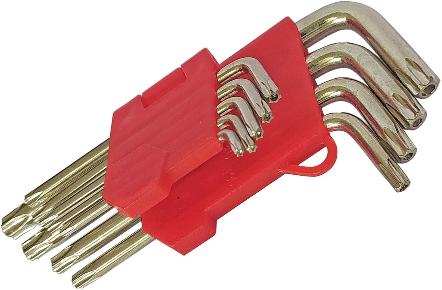 Heavy duty 9pc Silver Small Torx/Star allen key set Multi Size T10-T50 Allen Key Set