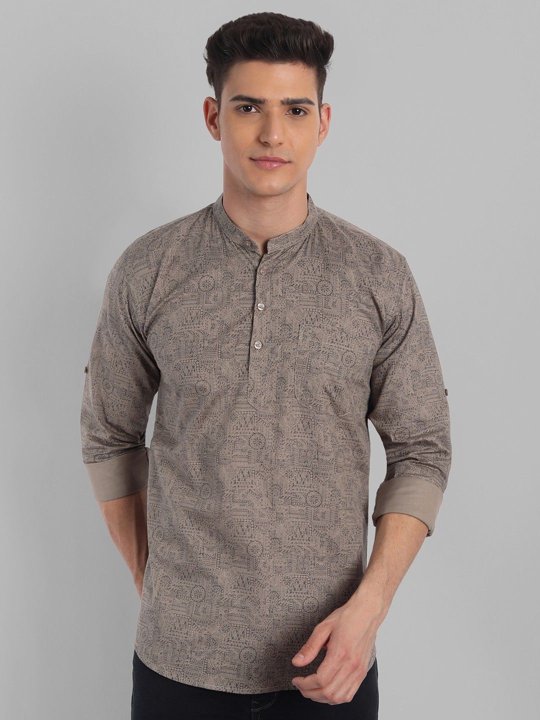 majestic man Men Printed Pure Cotton Straight Kurta-picture-20