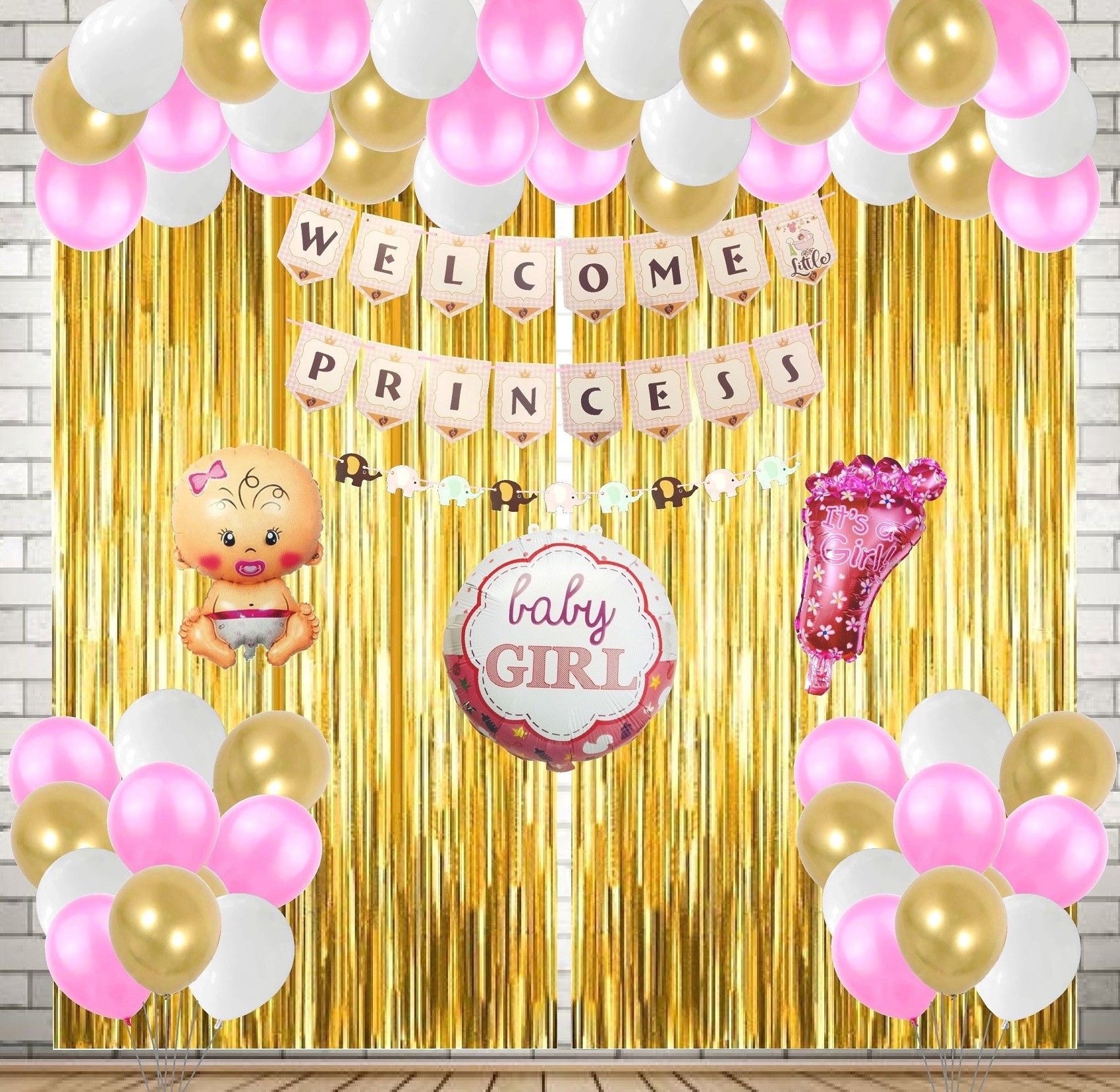 Welcome Baby Decoration Kit - Welcome Baby Girl Welcome Home Princess Kit