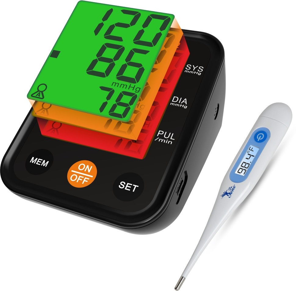 AccuSure Digital Thermometer for Adults & Child Comes with AS02 3 Color Smart Display Technology Bp Monitor image 1