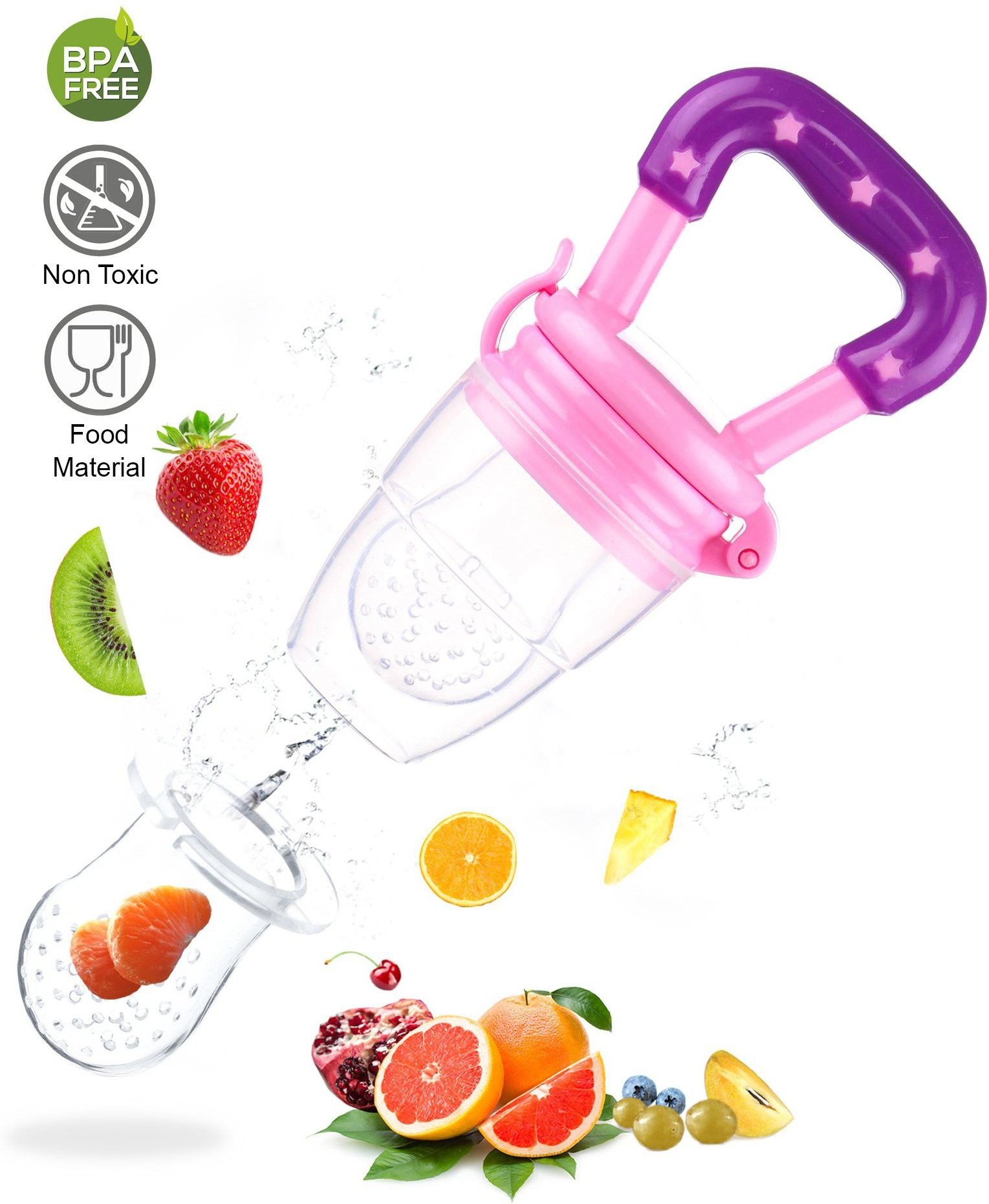 Food/Fruit Nibbler with Extra Mesh, Soft Pacifier/Feeder, Teether For Baby Feeder