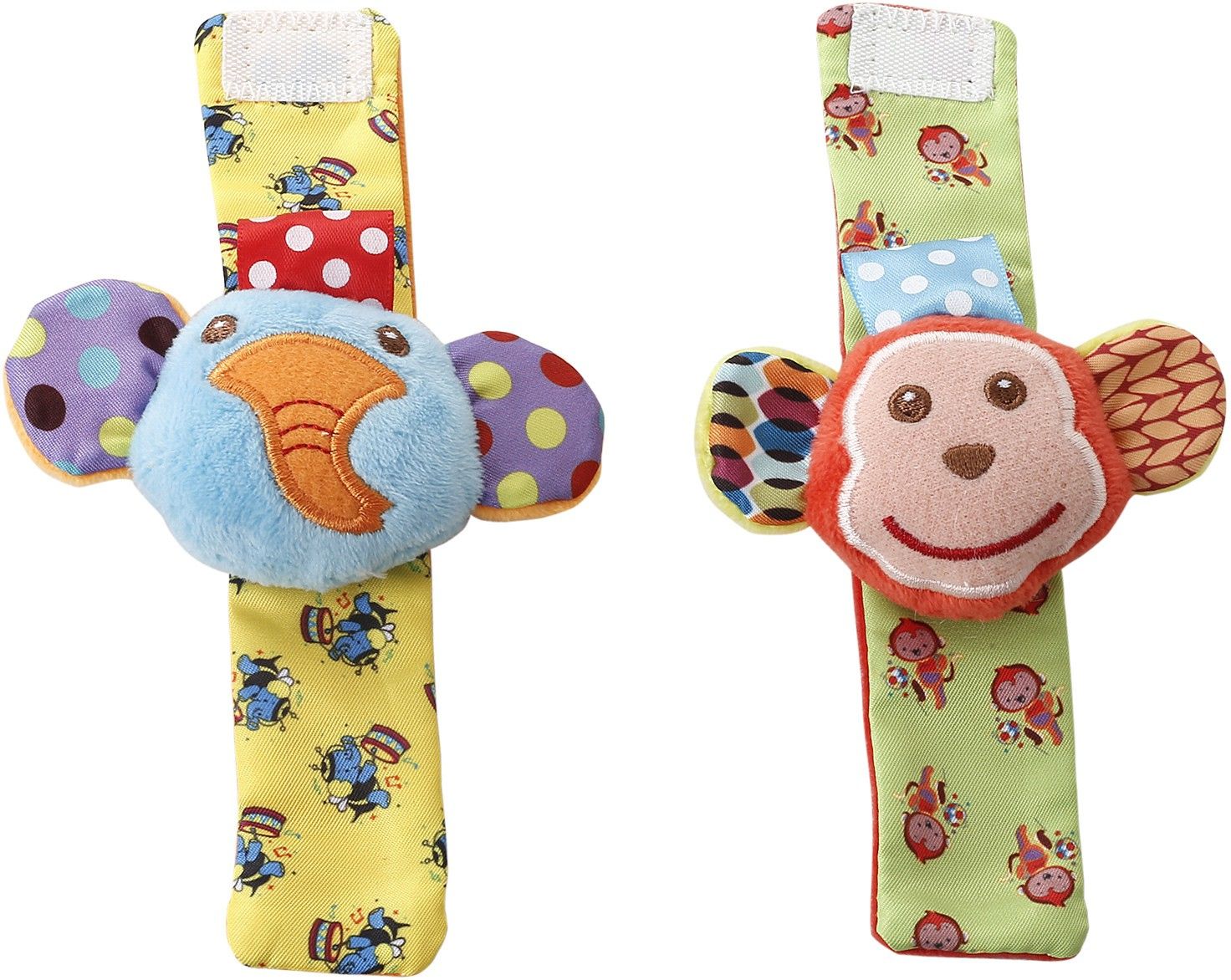 baby moo Elephant And Monkey Multicolour Set of 2 Wrist Rattle Rattle-picture-24