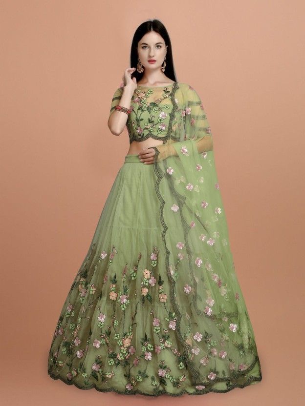 fulpari Embroidered Semi Stitched Lehenga Choli-picture-9